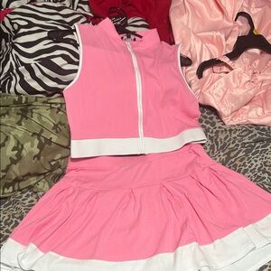 love J Pink and White Skirt Set
